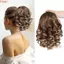 THEGIRL8B Tóc giả đuôi ngựa xoăn ngắn, Phần mở rộng đuôi ngựa dây rút gợn sóng giả, Fasion Fluffy Đuôi ngựa nối dài tóc Pony Đuôi tóc nữ
