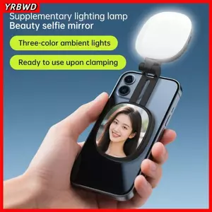 Gương selfie điện thoại di động YRBWD, Đèn lấp đầy Mini từ tính hai màu, Đèn lấp đầy selfie có thể điều chỉnh đa chức năng có thể đảo ngược di động