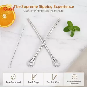 Ống hút Yerba Mate bằng thép không gỉ tái sử dụng thân thiện với môi trường Đầu an toàn cho đồ uống đá Thanh trà lỏng Cung cấp nhà hàng [VN]