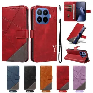 YJD Ốp Lưng Cho Xiaomi 17T Pro Lưới Kim Cương Nối Khe Cắm Thẻ Da Dây Đeo Tay Chống Rơi Vỏ Điện Thoại