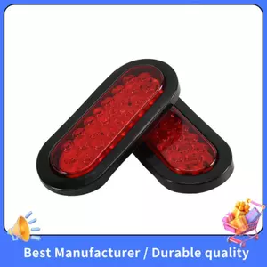 2 Chiếc 6 Inch Hình Bầu Dục Đỏ 22 LED Xe Tải Đèn Hậu Trong Suốt Đảo Chiều Đuôi Đèn Cho Xe Tải Trailer Đèn Cảnh Báo