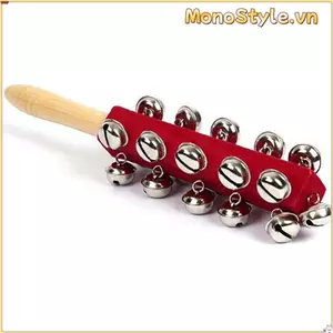Chuông lục lạc tay MONOSTYLE, Shaker Đồ chơi âm nhạc Orff Nhạc cụ 21 thanh chuông, Vải nhung đỏ Đồ chơi trẻ em Chuông quay tay