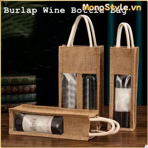 Túi Tote đựng rượu MONOSTYLE, có cửa sổ và tay cầm Tiệc sinh nhật đám cưới Túi đựng chai rượu vang, Hộp quà tặng rượu vang bền có thể giặt được có thể tái sử dụng