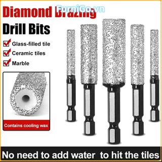 Máy cưa lỗ gạch men khô FURNIGO, mũi khoan chuôi lục giác 6 / 8 / 10 / 12mm, Dụng cụ mở lỗ hàn gốm Granite bền để khoan và mài