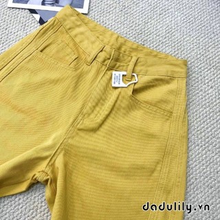 Quần Bò Màu Vàng Quần Ống Rộng Ống Đứng Tôn Dáng Gầy Rộng Rãi Cạp Cao Mẫu Mới Mùa Thu Cho Nữ