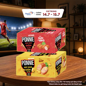 Combo 2 Hộp Hotdog Pönnie Giòn Ăn Liền Vị BBQ 20g x 20 Gói + Vị Bắp 28g x 20 Cây