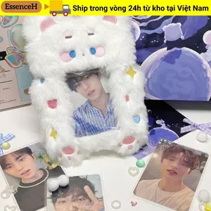 ESSENCEH Photocard, Hộp đựng thẻ ảnh gấu / thỏ / gà dễ thương, Thẻ cửa xe buýt hoạt hình sang trọng đa chức năng chất lượng cao Tay áo văn phòng trường học