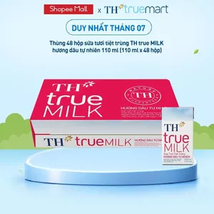 Thùng 48 hộp sữa tươi tiệt trùng TH true MILK hương dâu tự nhiên 110 ml (110 ml x 48)