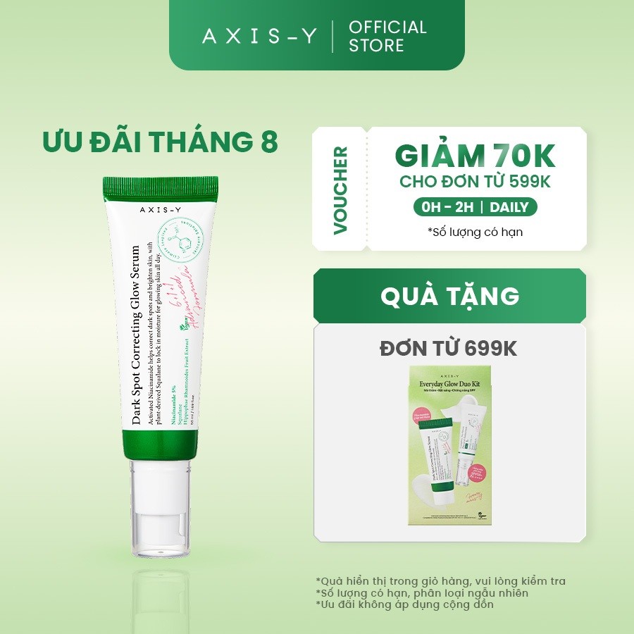 AXIS-Y Dark Spot Serum Mờ Thâm Dưỡng Sáng 5% Niacinamide | Dark Spot Correcting Glow Serum 50ml