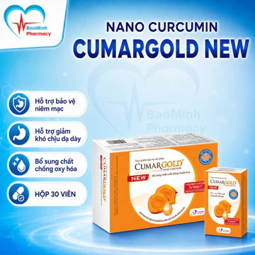 Viên uống Cumagold New - CHÍNH HÃNG . Hỗ Trợ Đau Dạ Dày Lành Nhanh Vết Loét CumarGold New Hộp 30 Viên
