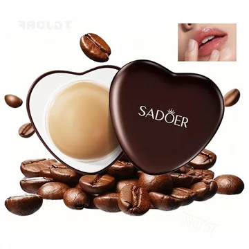 2 Gói Son môi hình trái tim dưỡng ẩm hương vị cà phê, Son môi dưỡng ẩm lâu trôi, Son dưỡng ẩm sâu ban đêm Hàn Quốc, Mặt nạ môi hình trái tim, Sửa chữa, Giữ ẩm B6JI