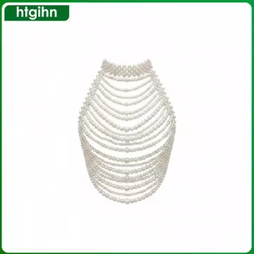 Dây chuyền cơ thể ngọc trai Lớp chuỗi cơ thể với ngọc trai Vòng cổ yếm ngọc trai Tuyên bố quyến rũ cho cô dâu, đám cưới, tiệc tùng