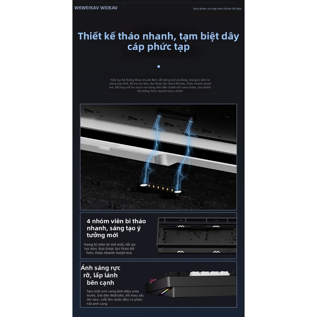[B-12TH] Bàn Phím Nut75 |3 Modes | Nhôm CNC | Led RGB | 8K | BigBuy360 - bigbuy360.vn