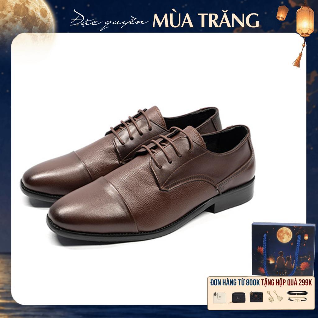 Giày derby nam da thật ELLY HOMME EGTM29 màu nâu chính hãng