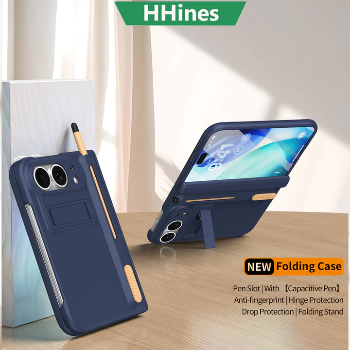 Thích hợp cho Apple IPhone Fold cho IPhone 18 Fold cho IPhone Duo cho iPhone Ultra Flagship Vỏ điện thoại gấp có kiểu dáng, đi kèm kính cường lực, chân đế và khe cắm bút Tất cả-