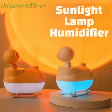 Máy tạo độ ẩm để bàn SHIGONG, Máy tạo độ ẩm ánh sáng hoàng hôn di động im lặng, Máy tạo độ ẩm USB bổ sung nước nhỏ Máy tạo độ ẩm văn phòng 300ml