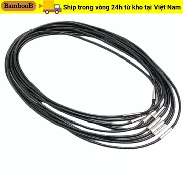 Vòng cổ dây bện BAMBOOB, Vòng cổ dây da 45cm màu đen, Chống thấm nước cổ điển có khóa DIY Mặt dây chuyền Dây chuyền dây chuyền dây chuyền nam nữ