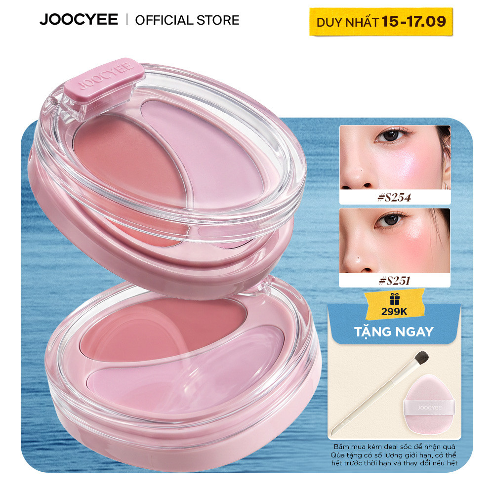 Má hồng kem 2 ô JOOCYEE Cream Blush Duo đa năng bắt sáng rạng rỡ căng mọng lâu trôi