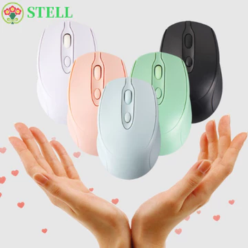 Chuột không dây STELL Macaron, Chuột không dây công thái học có thể sạc lại 2.4Ghz + BT5.0, Chuột chơi game Tiện lợi 1600DPI Cắm và chạy Chuột không dây Morandi Phụ kiện máy tính
