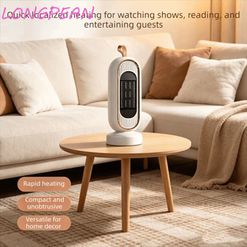 Máy sưởi để bàn LONGPEAN, Công suất tối đa 2000W PTC Làm nóng nhanh Máy sưởi đứng để bàn, Máy sưởi điều chỉnh gió 3 tốc độ nhỏ gọn dọc với máy tạo độ ẩm