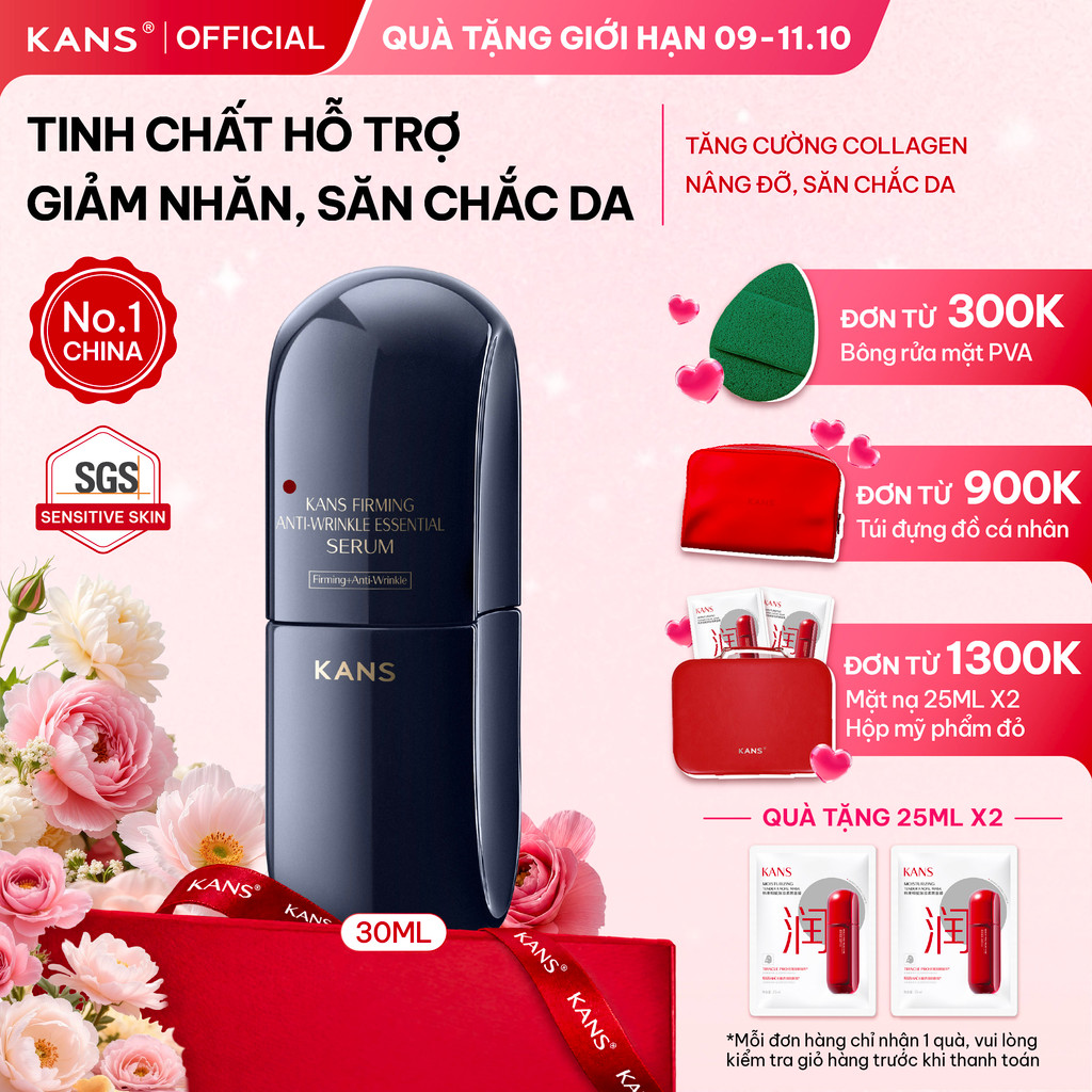 [HÀNG MỚI VỀ] KANS Serum Săn Chắc Da & Giảm Nếp Nhăn 30ml Giúp Tăng Độ Đàn Hồi, Hỗ Trợ Thúc Đẩy Collagen, Chống Lão Hóa
