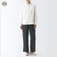 Quần Crop Vải Lanh Nữ Phong Cách Nhật Bản Muji