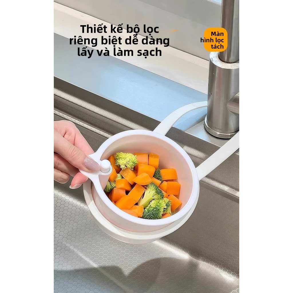 Bộ lọc rác treo bồn rửa- Giỏ làm sạch rau quả chống tắc nghẽn- Dễ dàng làm sạch