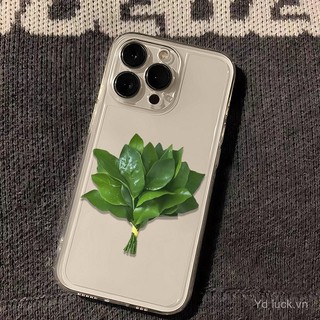 Ốp Điện Thoại Trong Suốt Tinh Tế Lá Bưởi May Mắn Đơn Giản Cao Cấp Thích Hợp Cho iPhone 17promax 16 15promax 14pro 13 xr 17air 16plus 15pro 14promax Vỏ Chống Mồ Hôi Chống Sốc
