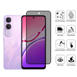 Vivo Y21d Kính cường lực chống gián điệp 2 trong 1 Bảo vệ màn hình riêng tư cho Vivo Y29t Y29s Y29 Y19s Y100 Y28 Y18 Y38 Y04 4G 5G Phim bảo vệ kính chống va đập và ống kính máy ảnh