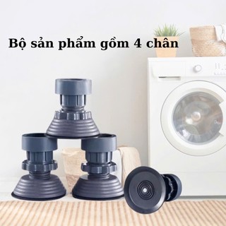 [Mẫu mới] Bộ 4 chân đỡ dáng cao chống rung tăng giảm chiều cao, đế cao su, dùng cho máy giặt, tủ lạnh, bàn ghế