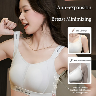 Áo ngực thể thao Brelira, không đường may, không gọng, chống chảy xệ, giúp ngực to trông nhỏ hơn, nội y nữ che phủ toàn diện, cúp tai thỏ.