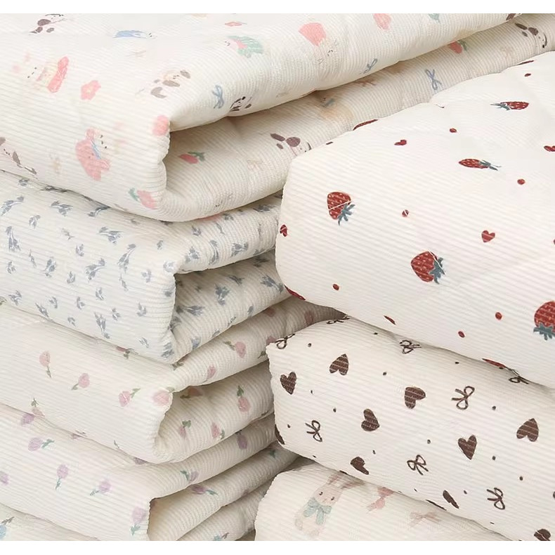 Vải Cotton Dày 50x150cm In Hình Gấu Nhỏ, Phù Hợp May Áo Khoác Handmade Trẻ Em