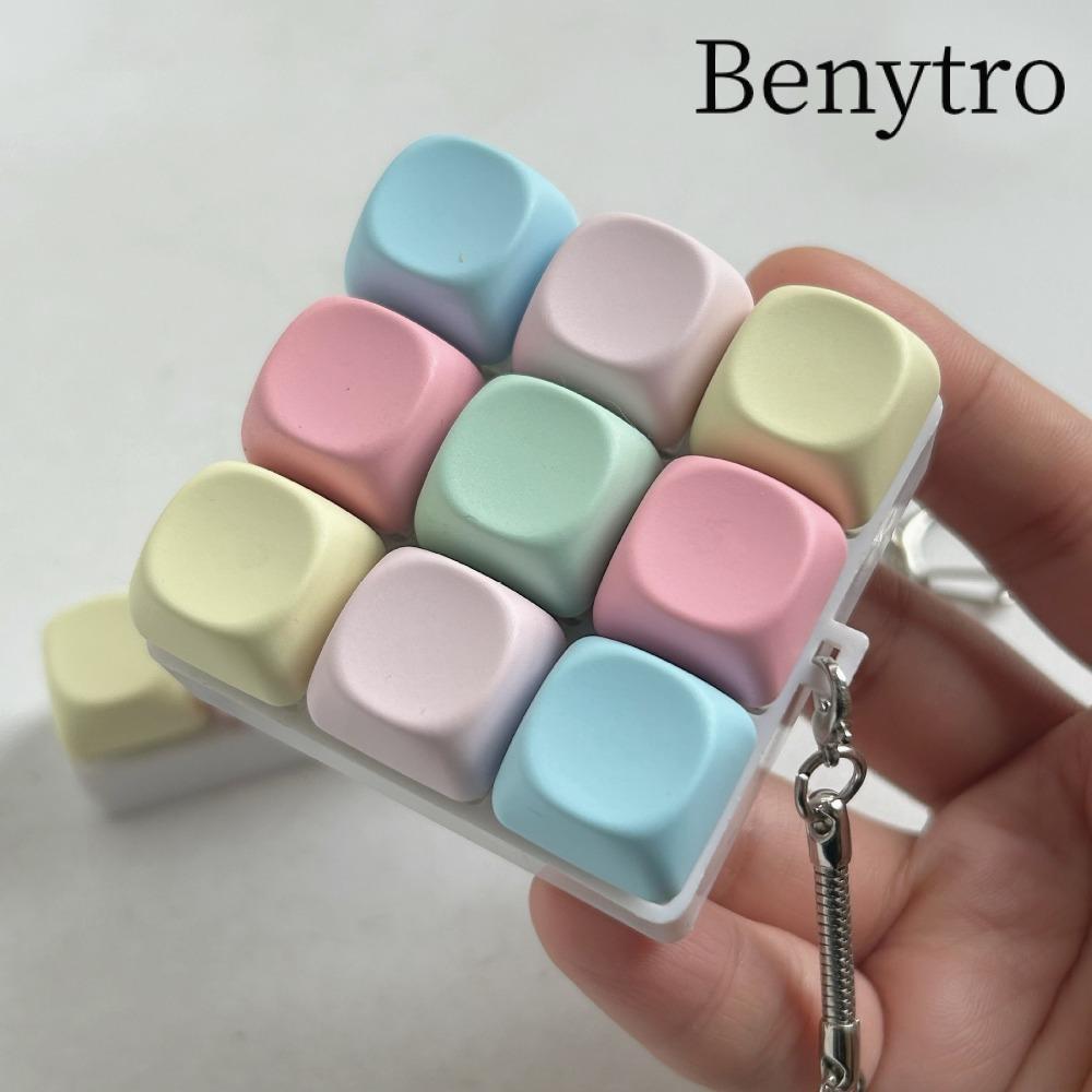 Bàn phím ngón tay BENYTRO, Nút chìa khóa 4 / 9 Phím Fidget Móc khóa, Tiện ích Vượt qua thời gian Giảm căng thẳng Clicker Đồ chơi dành cho người lớn