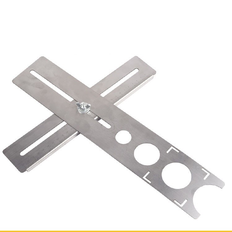 Thước đo góc, định vị lỗ gạch ốp lát Không gỉ Inox 201  Khoét lỗ gạch men, kính Đa năng
