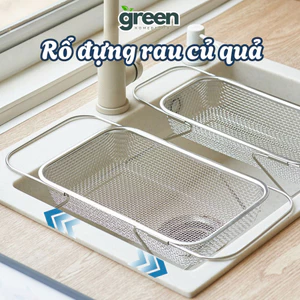Rổ Lưới Inox 304 Kéo Giãn Bồn Rửa Chén - Rổ Rửa Rau Củ Quả, Giá Úp Chén Bát Thoát Nước Tiện Lợi