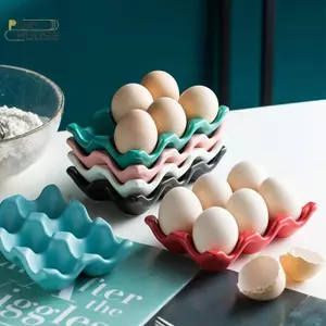 PlumHOUSE 6 Lưới Đựng Trứng Gốm Chống Trơn Trượt Hộp Trứng Tủ Lạnh Chống Sốc Khay Đựng Hộp Bảo Quản Nhà Tổ Chức VN
