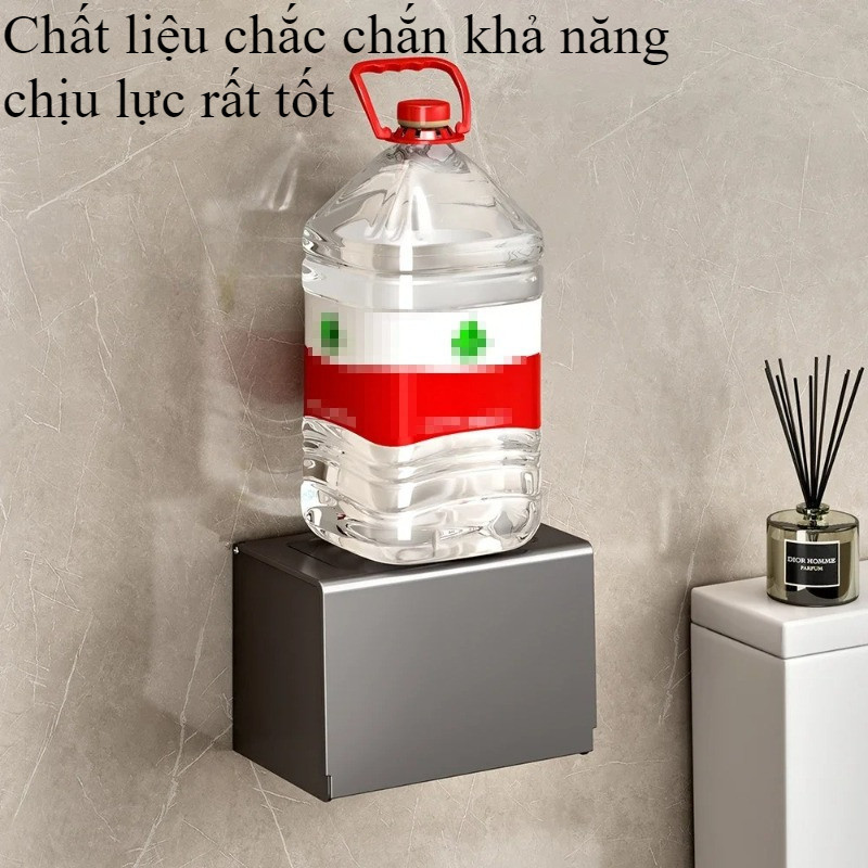 Hộp đựng giấy vệ sinh, dán tường, chất liệu Nhôm hàng không cao cấp, chịu tải 15kg, không gỉ, set không khoan tường