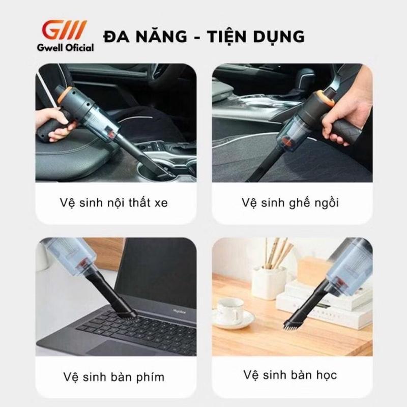 Máy Hút Bụi Mini Cầm Tay Không Dây Lực Hút 6000MPA Nhỏ Gọn, Pin Sạc Tiện Lợi, Lực Hút Siêu Mạnh, Công Suất 60w