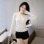 Áo Thun Nữ Dáng Ôm Tay Dài Phối Viền Bèo Xinh Xắn A51499