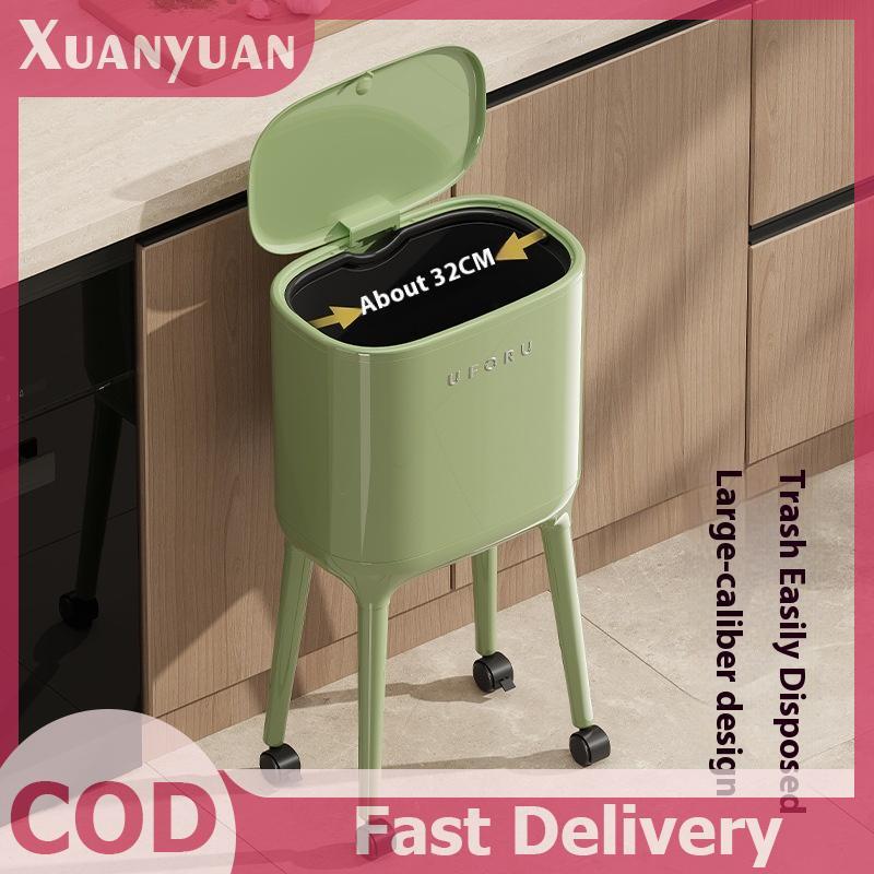XUAN -Bend thùng rác cao cấp có nắp đẩy mở - Thùng đựng đồ nhà bếp & phòng khách hình bầu dục dung tích lớn, nhựa tại Việt Nam