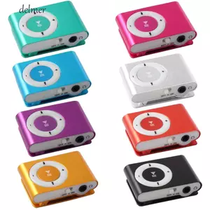 DELMER MP3 Player 3.5mm Gương Walkman thời trang Máy nghe nhạc chống nước bằng kim loại