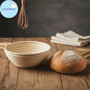 Pufangbliss Giỏ đựng bánh mì nghệ nhân mây tự nhiên có lớp lót vải hình bầu dục để chống hoàn hảo VN