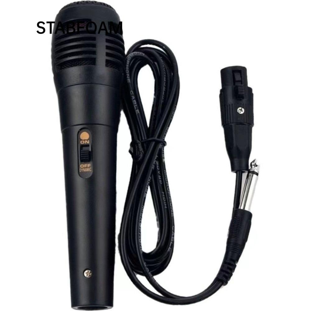 Micrô năng động STABFOAM, Mic giọng hát màu đen có dây, Ghi âm Karaoke tích hợp chuyên nghiệp di động