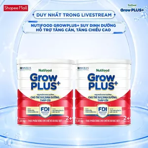 Combo 2 Sữa bột Nutifood GrowPLUS+ Suy Dinh Dưỡng (Đỏ) 2+ Tăng Cân, Tăng Chiều Cao (2 Lon 1,65 Kg)