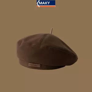 MAKY Thu Đông Mới Len Thời Trang Phong Cách Anh Họa Sĩ Mũ Retro Đa Năng Beret VN