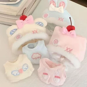 10cm Cotton Búp Bê Bánh Quần Áo Bé Thay Thế Quần Áo Gấu Tự Mài Quần Áo Dễ Thương Siêu Dễ Thương Mặc Thay Thế Waxy