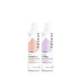Bộ Dung Dịch Vệ Sinh Phụ Nữ Lactacyd Soft & Silky Dưỡng Ẩm 250ml + Pro Sensitive Cho Da Nhạy Cảm 250ml