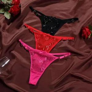 WEETW Sheer Sequin Thong, Bowknot Cotton Đáy Nơ Quần Đùi Sequin, Ngọt Ngào Thoáng Mát Seductive Eo Thấp Trong Suốt Quần Lót Lãng Mạn Bé Gái