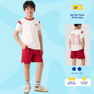 Bộ đồ teen YODY set áo thun quần short lưng chun mùa hè cho bé OCST26S004
