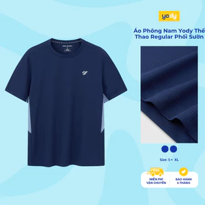 Áo Phông Nam Yody Thể Thao Regular Phối Sườn thấm hút mồ hôi co giãn MATS26S022